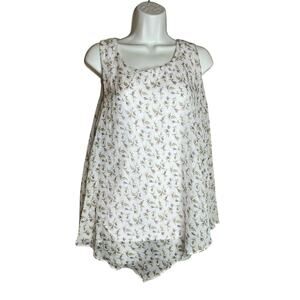 Bobeau Flowy Rosebud Tank in Blush Pink S NWT